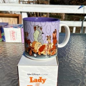 1990's Vintage Disney Store Lady and the Tramp Collectible Mug w/ Box